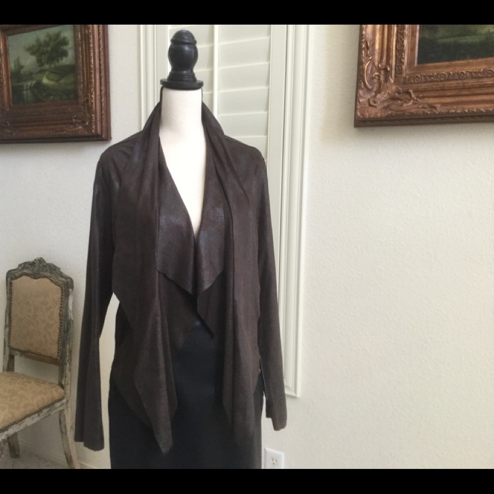 Faux Leather Jacket in a wine color